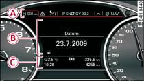 System informowania kierowcy w zestawie wskaźników